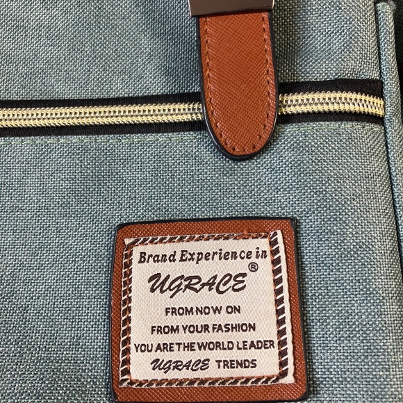 LIKE NEW! Ugrace Canvas Backpack, Seafoam Green - Picture 2 of 12